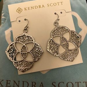 Kendra Scott Rare Silver Logo Dawn Earrings